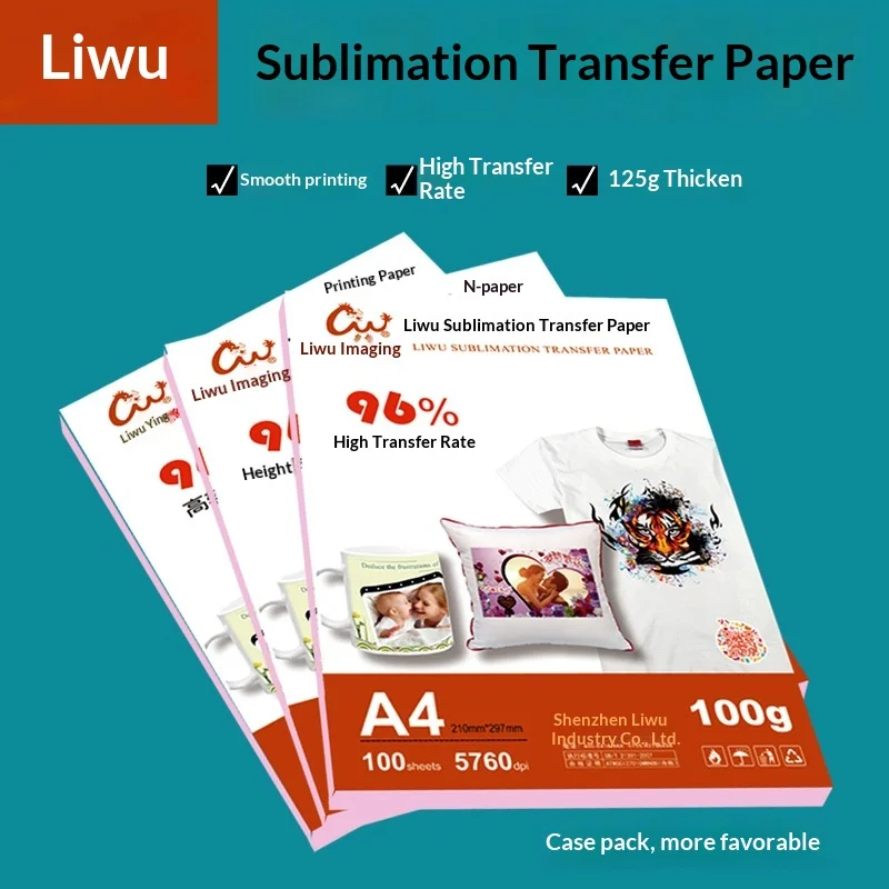 heat-transfer-sublimation-paper-100g-a4-100-sheets-96-high-transfer-rate-vivid-color-for-tshirt-mug-pillow-ceramic-dish