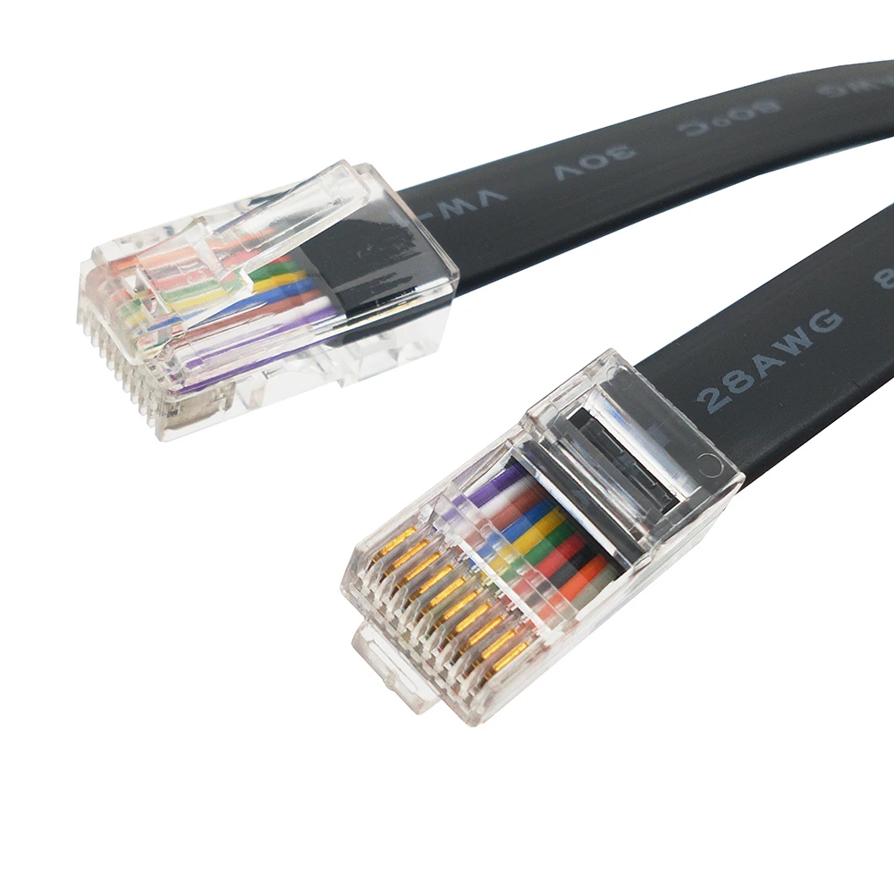 5/10M RJ50 Cable Pure Copper 10Core Flat Cable Control Cable RJ48 Gold Plated 10P10C Modular Plug Extension Cable