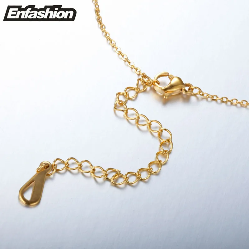 Enfashion Geometric Mini Circle Necklace Rose Gold Color Necklaces Pendants Stainless Steel Necklace Women chocker Jewelry