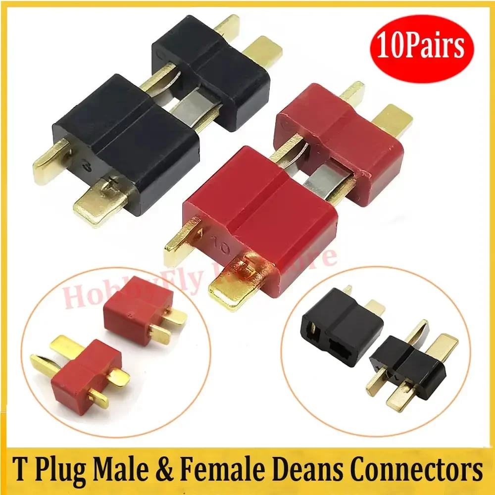 Spina a T da 20 pezzi stile connettori Deans maschio e femmina per pezzi di ricambio per batterie LiPo RC