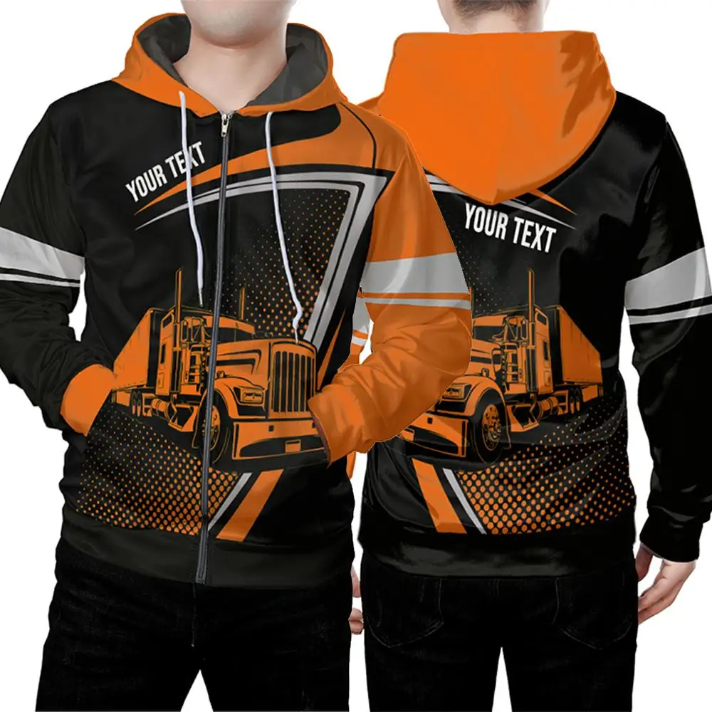 Truck Driver Custom Work Uniforms Men's Outdoor Construction Site Loose Casual Hoodie Autumn Winter Warm Long Sleeve Sweatshirt