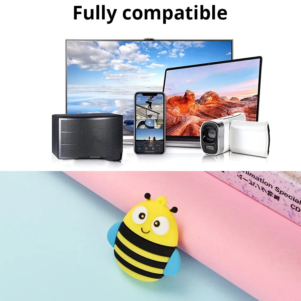 USB флеш-накопитель Bumblebee в форме пчелы, ПВХ, емкость 64 Гб