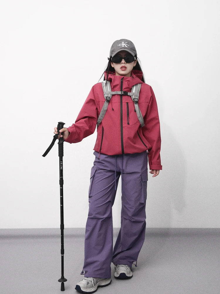 

Женское ветрозащитное водонепроницаемое пальто с капюшоном и большими глазами, разноцветное весенне-осеннее прямое хлопковое пальто...