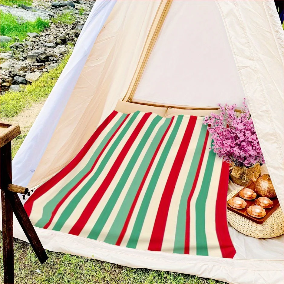 Festive Christmas Stripes Blanket Cozy Flannel Throw for Holiday Cheer AllSeason Comfort Merry Tradition Gift
