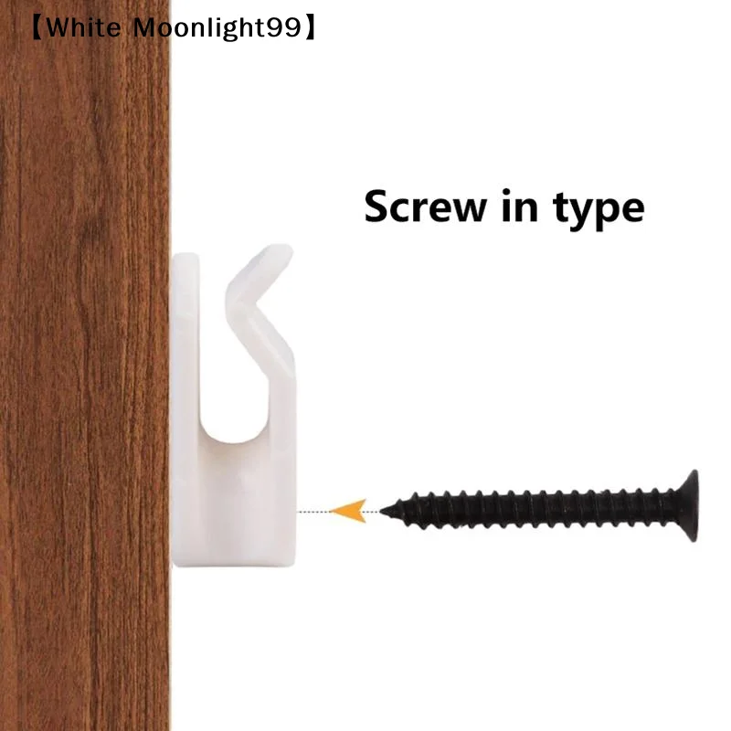 [أبيض] 20 قطعة سلسلة أضواء خارجية مقاطع المسمار في الشماعات البلاستيكية أضواء شماعات السنانير لسلال النبات سلسلة أضواء ديكورا