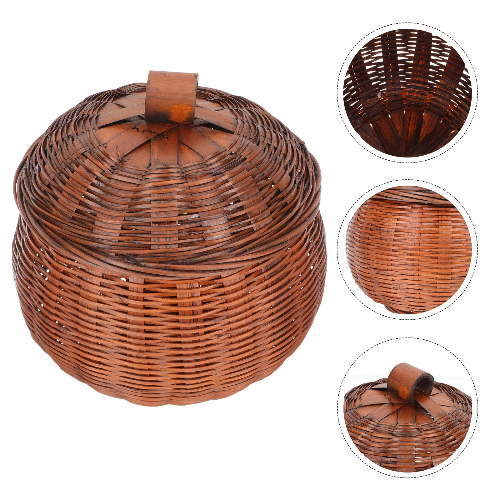 

Retro Pumpkin Basket Egg Storage Office Household Wooden Multi-function Holder Home Gorgeous Visual Effect