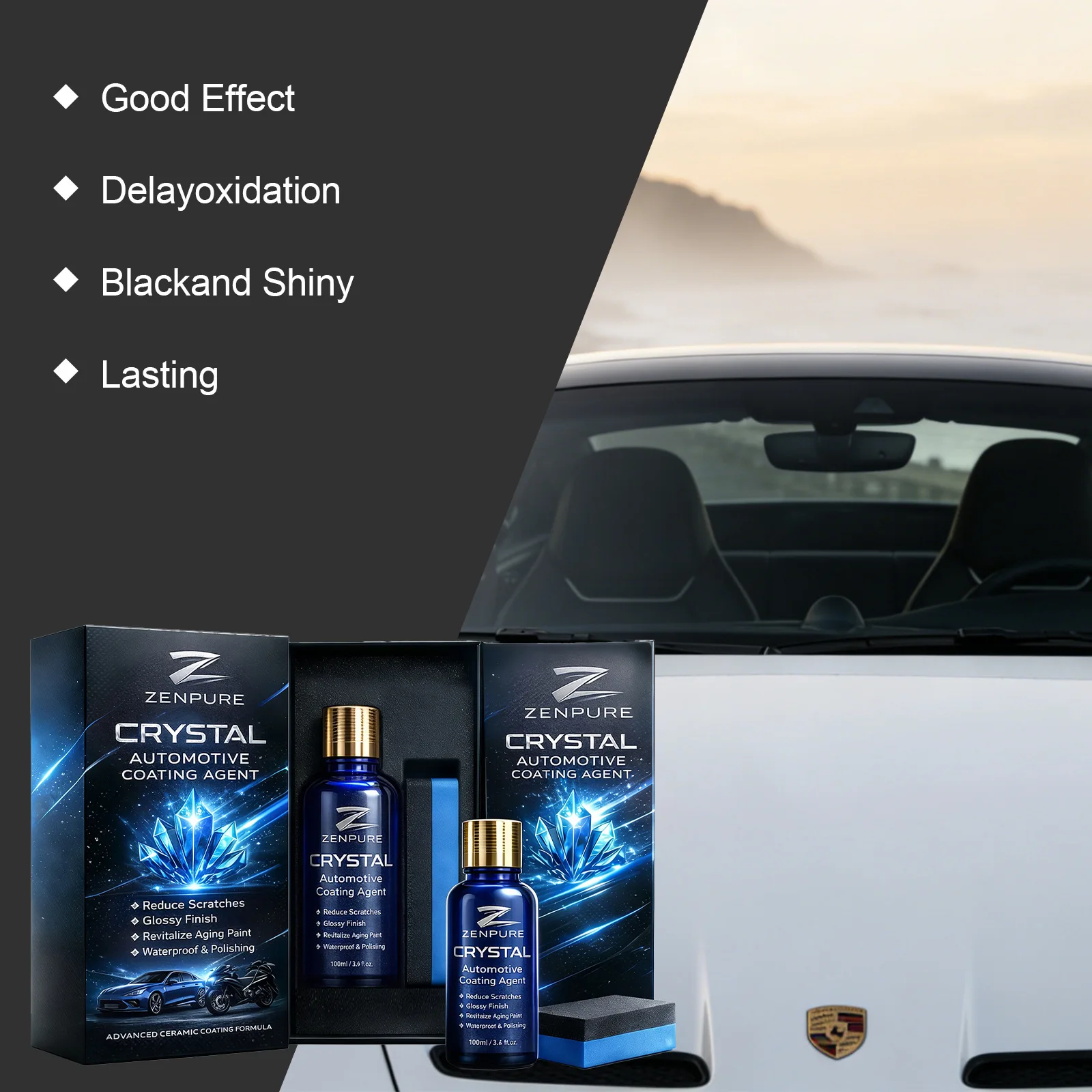 Crystal Auto Coating Agent Waterproof Quick Film Formation Glossy Car Paint Repair Anti Oxidation Shiny Car Protect Coat Liquid