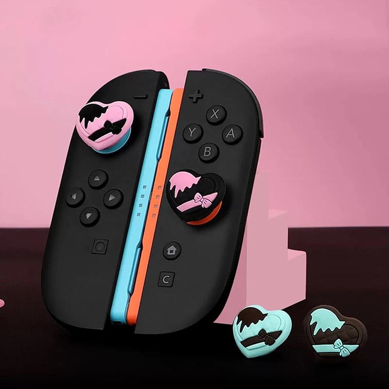 Heart-Shaped Silicone Thumb Stick Grip Cap Joystick Cover For Nintendo Switch 2 Oled NS Lite Joy-Con Controller Thumbstick Case