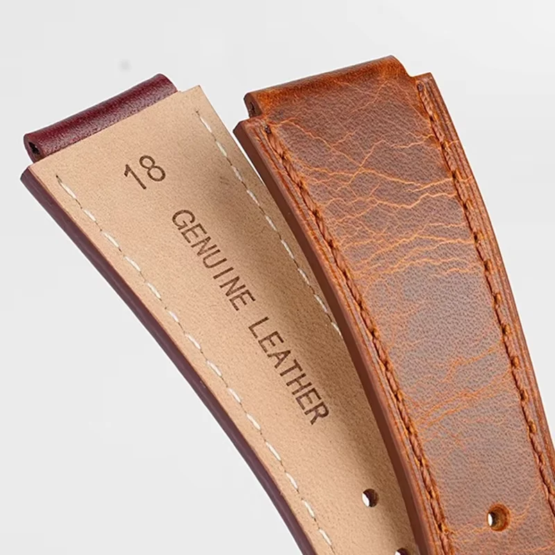 Retro Genuine Leather Strap For Casio AE-1200 /1300 A158W A159 A168 W-216h AE1200 Convex Mouth Vintage Watch Band Bracelet 18mm view 5