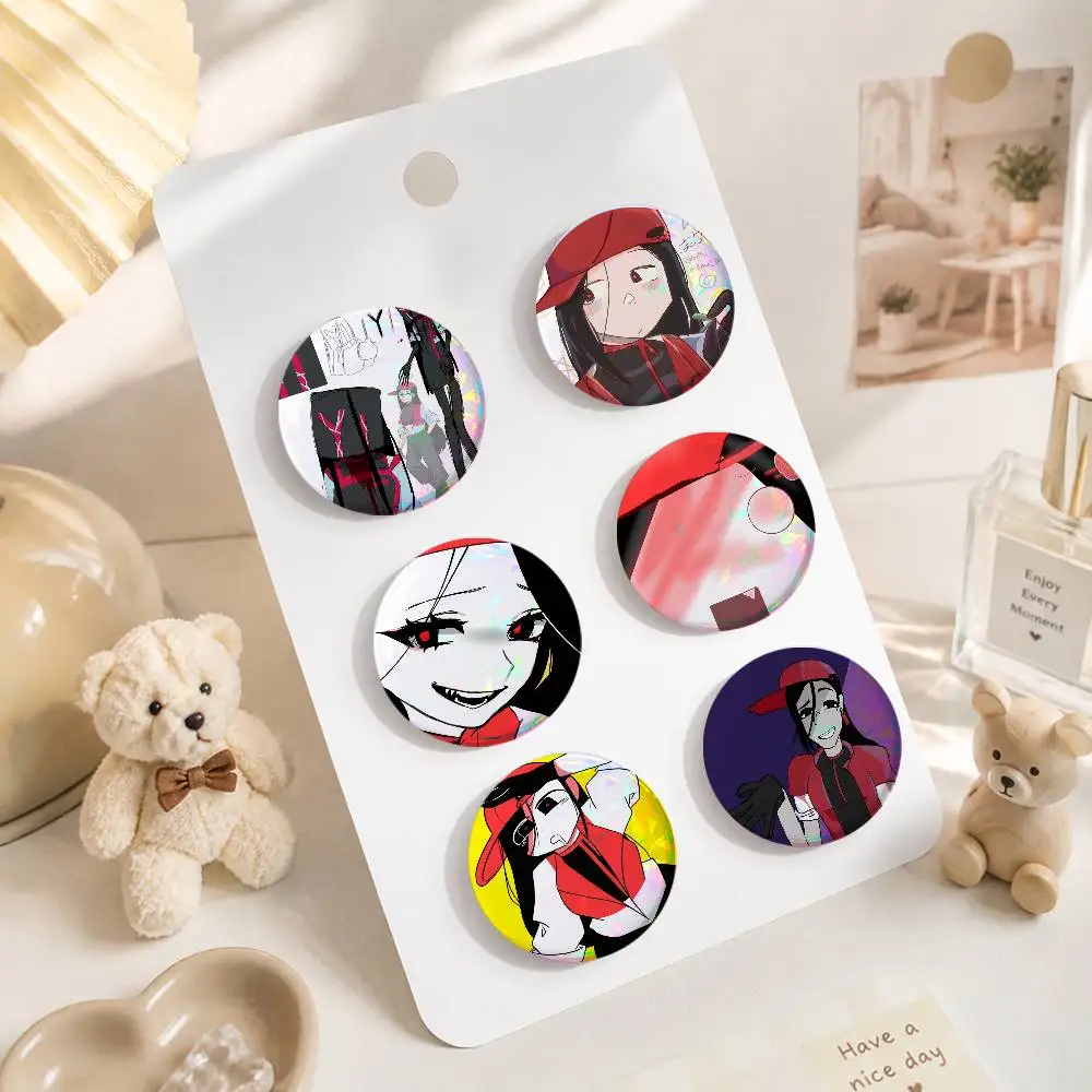 A-Yi Xi Singer Meat Girl Anime Round Badges, Brooches, Clothing Accessories, Birthday Gifts, Anime Conventions