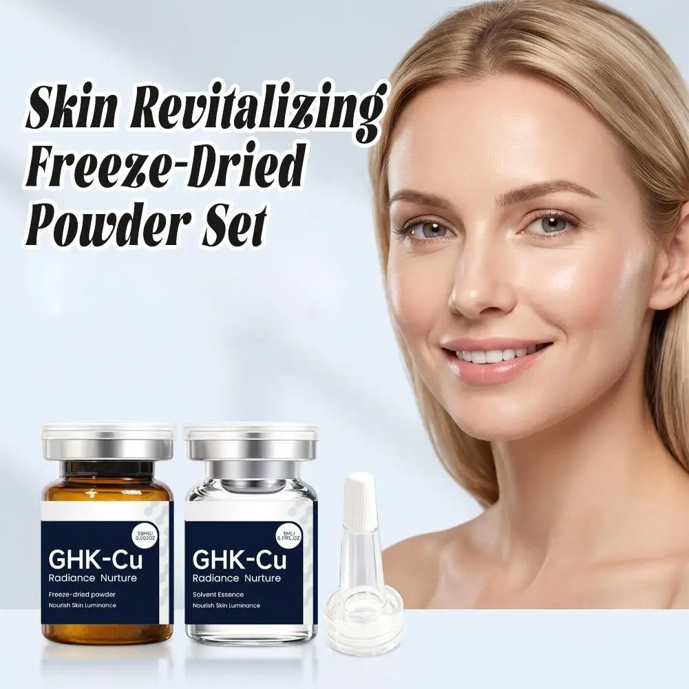 GHK CU Blue Copper Peptide Lyophilized Powder Plump Firm Skin Essence,Wrinkle Care Fade Lines Smoothing Skin Barrier Repair Set