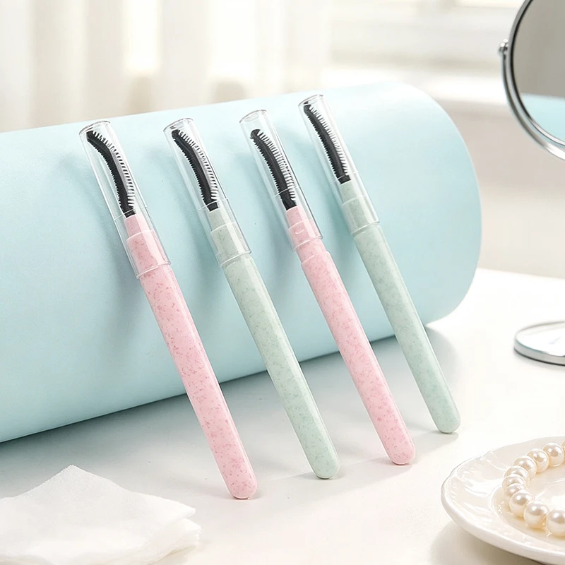 5Pcs Dustproof Silicone Eyelash Brush With Cover Reusable Eyebrow Mascara Wand Portable Makeup Brush For Eyelash Eyebrow Tools