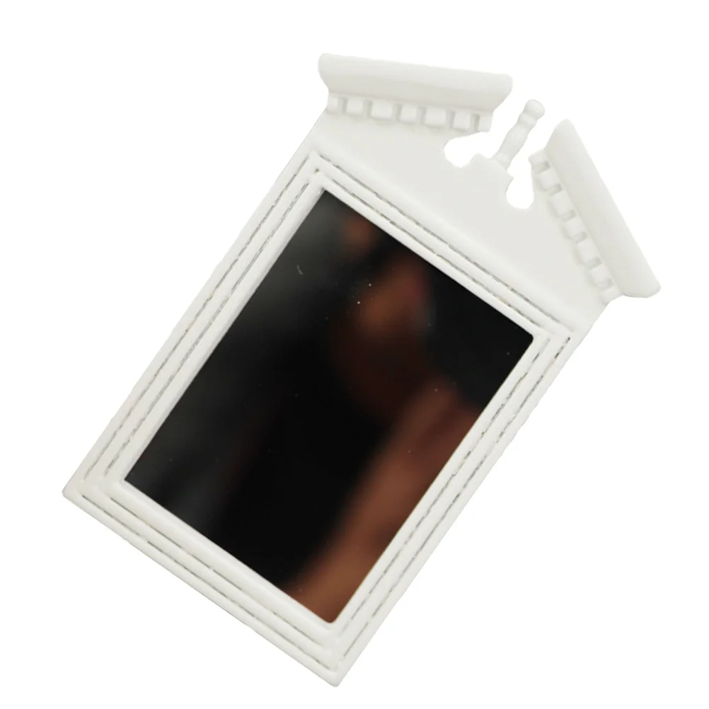 

Мини-зеркало в стиле ретро, гладкая поверхность, безопасное деревянное детское мини-аксессуар для дома, романтическое украшение в натуральную величину, микросцена