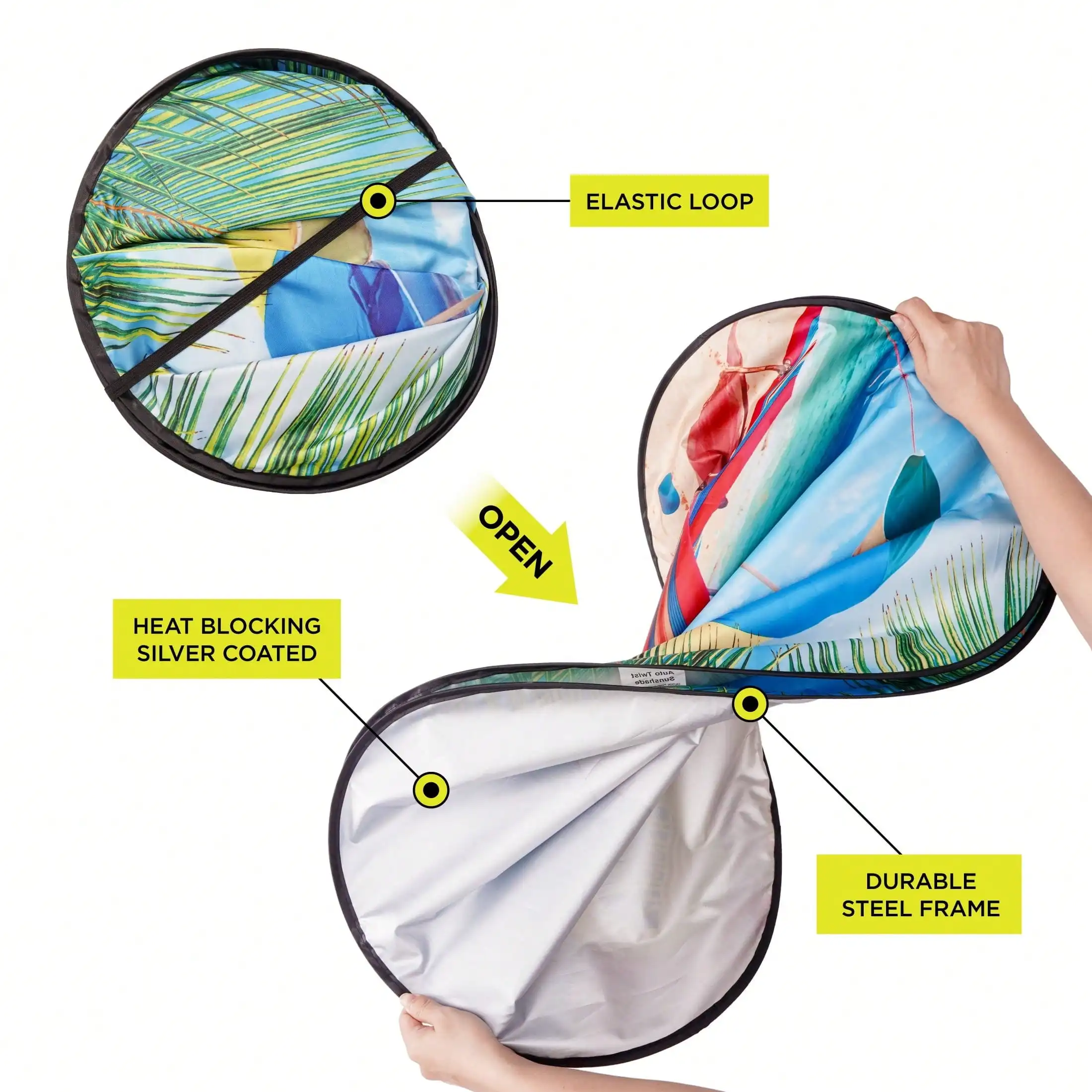 Солнечное свечение, блокирующее УФ-излучение, 1 пара, вращающийся солнцезащитный козырек на лобовое стекло 28,5 x 31,5 дюйма