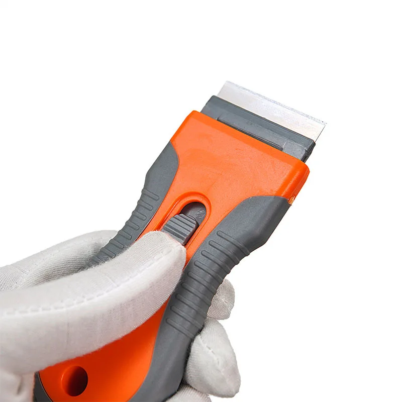 1pc Retractable Plastic Handle Small Glass Spatula Removing Glue Knife Floor Cleaning Wallpaper Scraper Set Portable.