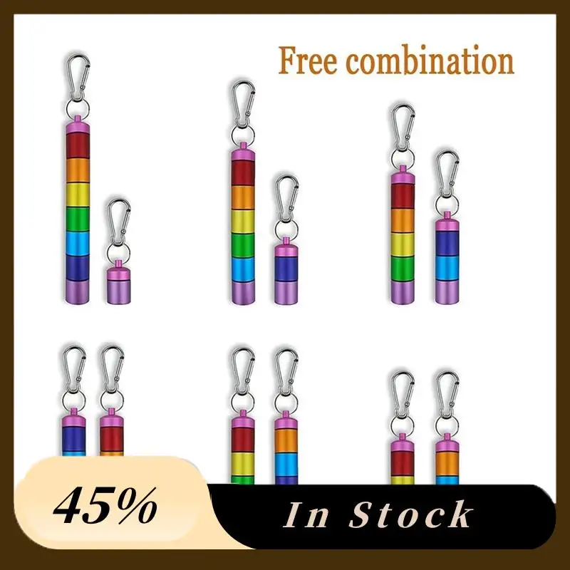 

2025 Trendpill Box Брелок Держатель для таблеток Водонепроницаемый 7-дневный еженедельный контейнер для таблеток Металлический компактный ящик для таблеток для путешествий на открытом воздухе