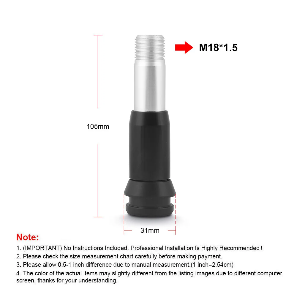 Aluminum Car Shift Head Converter M18*1.5 For Automatic Transmission Car Gear shift knob adapter