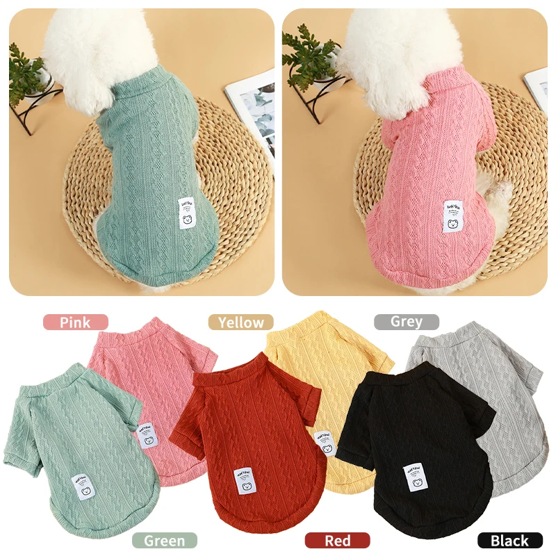 Small Pet Sweater Dogs Bottoming Shirt Winter Warm Clothes for Small Dogs Dachshund Schnauzer Chihuahua Jumper