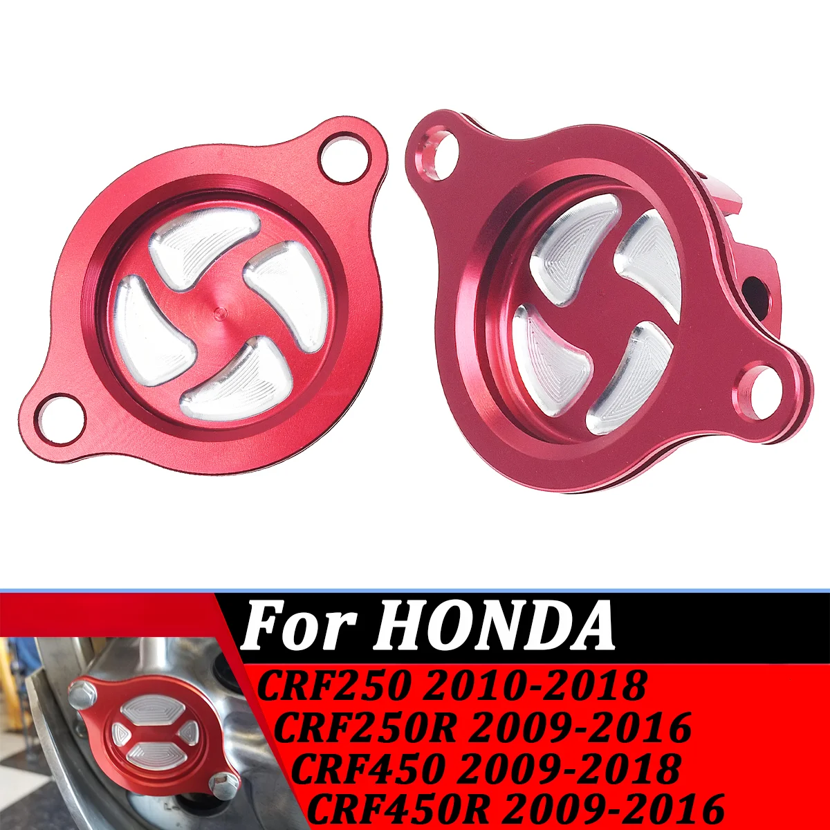 

Motorcycle CNC Aluminum Engine Red Oil Filter Cap Cover For Honda CRF250 2010-2018 CRF 250R CRF450R 2009-2016 CRF450 2009-2018