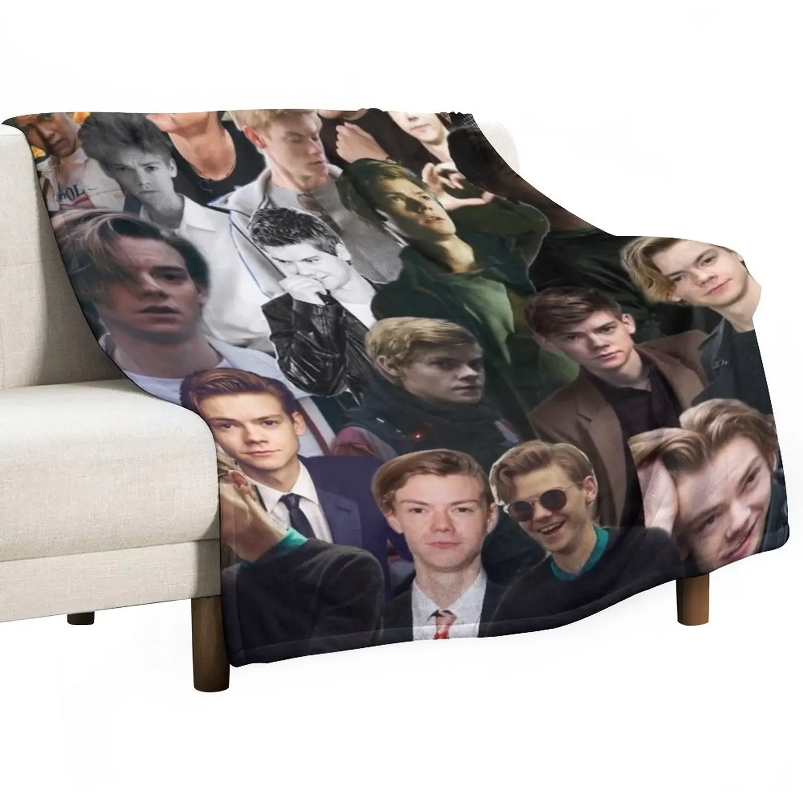 Thomas Brodie-Sangster Collage Throw Blanket throw blanket for sofa Stuffed Blankets Warm Blanket Blankets For Baby