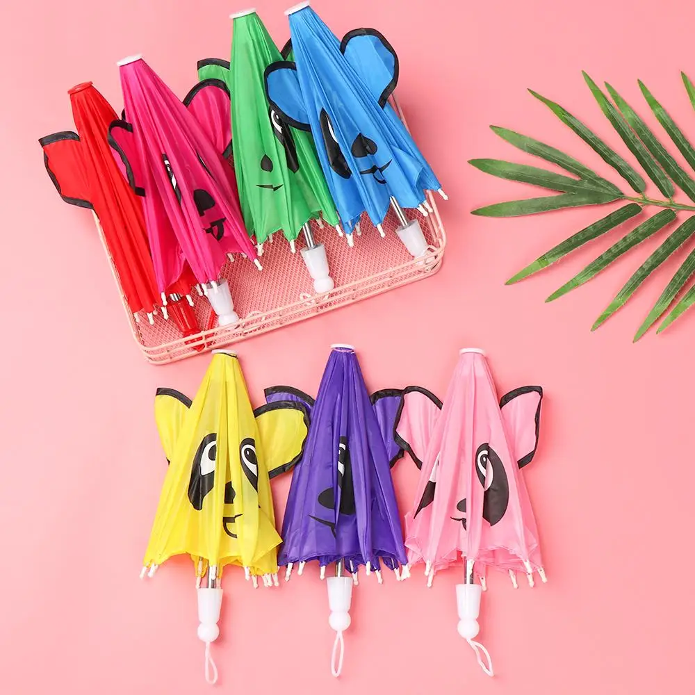 Mini Animal Patterns Rain Sunshade Umbrella Doll  Accessories Handmade Gift Accessories For Children Girls Toys