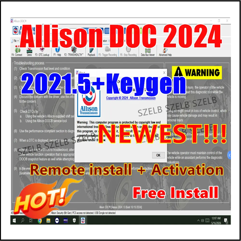 2026 Newest ! Allison DOC 2024+ GEN5 Data Files With Programming Transmission PC-Service Tool Allison Transmission Free Install