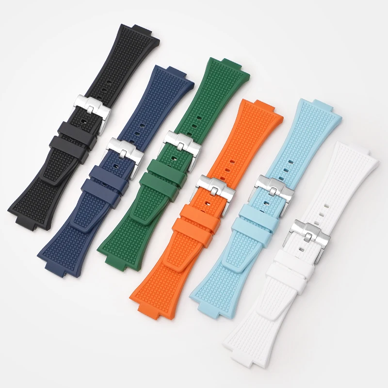 12mm Interface Liquid silicone watch Strap for Tissot PRX series Super Player Quick Release Watchband Men Bracelet Wristband