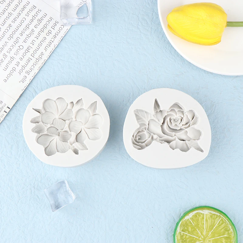 1Pc Flower Shape Silicone Mold Gardenia Plumeria Rubra Soap Fondant Molds DIY Cake Jelly Chocolate Decoration Baking Tool