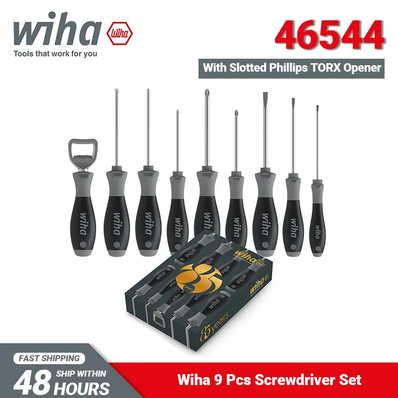 Wiha 46544 Screwdriver Set 9Pieces Slotted Phillips TORX Opener 85-year Anniversy Limited Edition High Quality Classic