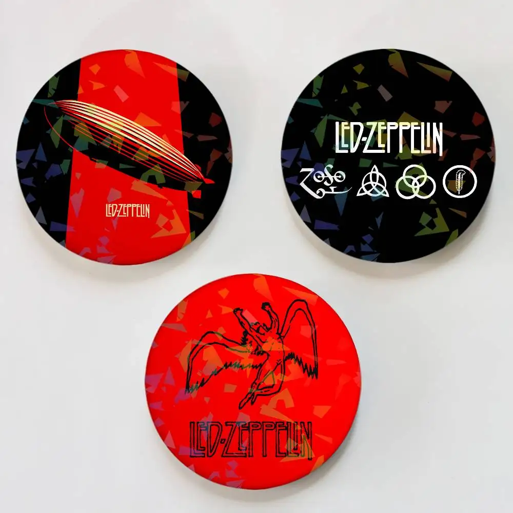 Band L-Led Z-ZeppeliN-N Round Badge Lapel Pins for Backpacks Briefcase Laser Brooch Clothes Gifts