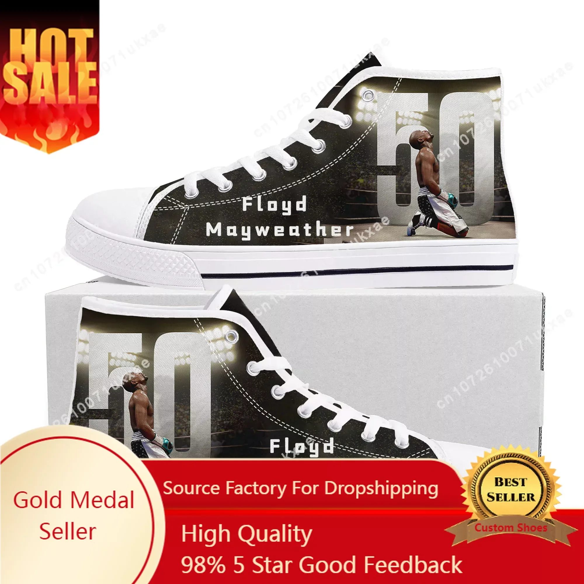 

Floyd Mayweather Undefeated Boxing Champ High Top Sneakers Mens Womens Teenager Canvas Sneaker Casual Shoes Customize Shoe