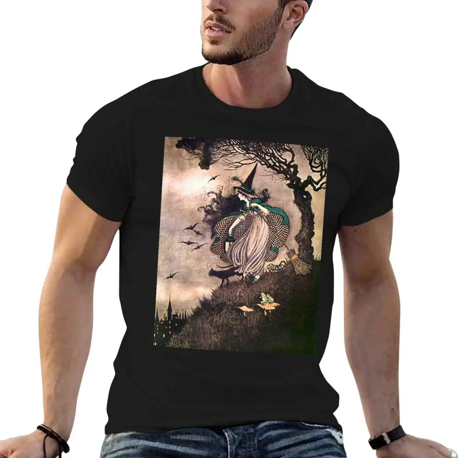 The Little Witch - Ida Rentoul Outhwaite T-Shirt Aesthetic clothing funny gifts funny meme t-shirts mens t shirts top quality