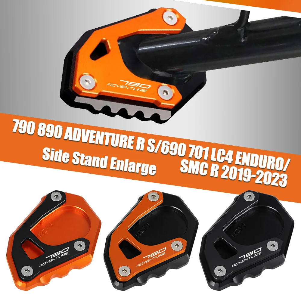Side Stand Extension Kickstand Pad Support Plate Enlarge FOR 790 890 Adventure R S/690 701 LC4 Enduro/SMC R 2019-2023 Motorcycle