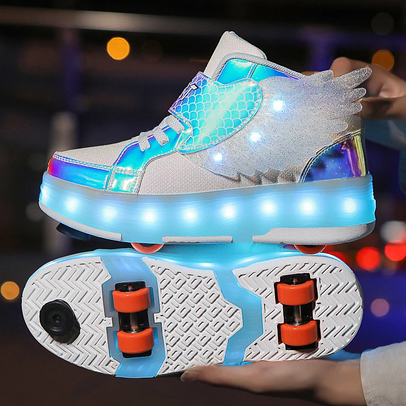 

2025 New Kids' Autumn & Winter Sneakers: Girls' Winged Design Shoes, Toddler Boys' 7-Color Light-Up Sneakers