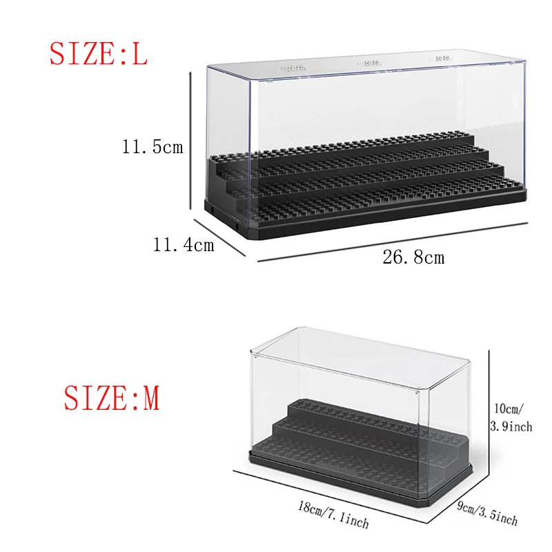Acrylic Display Case For Minifigures, Building Block Toy Models, Buildings Toys Storage, Stackable Dustproof Display Showcase