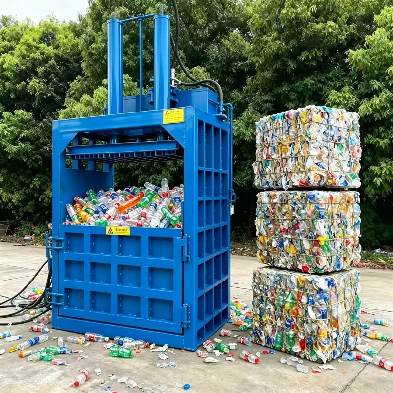 Mixed Recyclable Materials Vertical Recycling Press Customized Waste Paper Baler 120T 1400MM Stroke Vertical Waste Baler