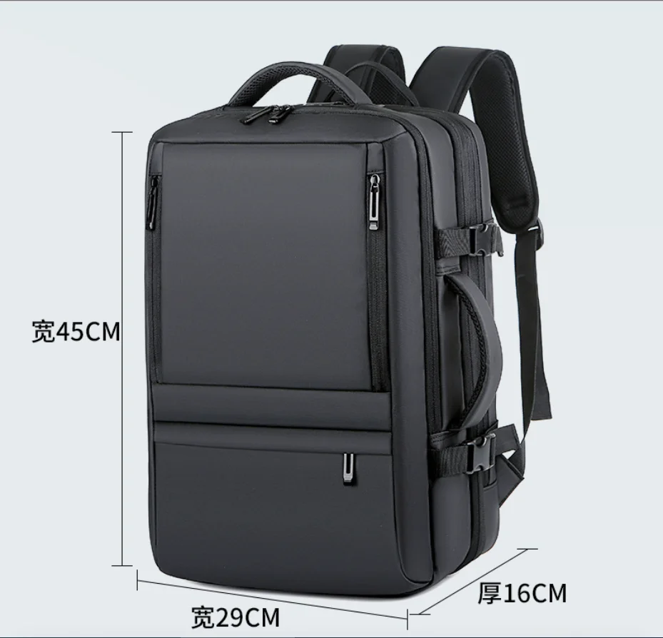 Backpack Business Expandable Trolley Case with Laptop Case Multi function Thickened Anti splash USB Rechargeable Backpack