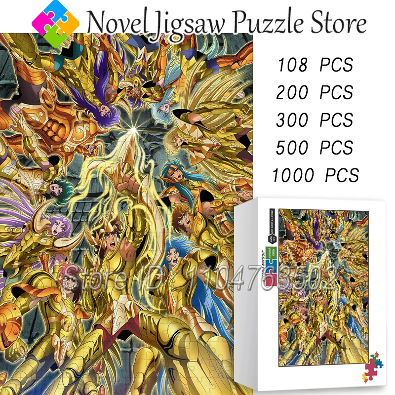 

Пазл Saint Seiya, 108/200/300/500/1000 шт., японское аниме, бумажная карта, деревянные пазлы для взрослых, декомпрессионные игрушки ручной работы