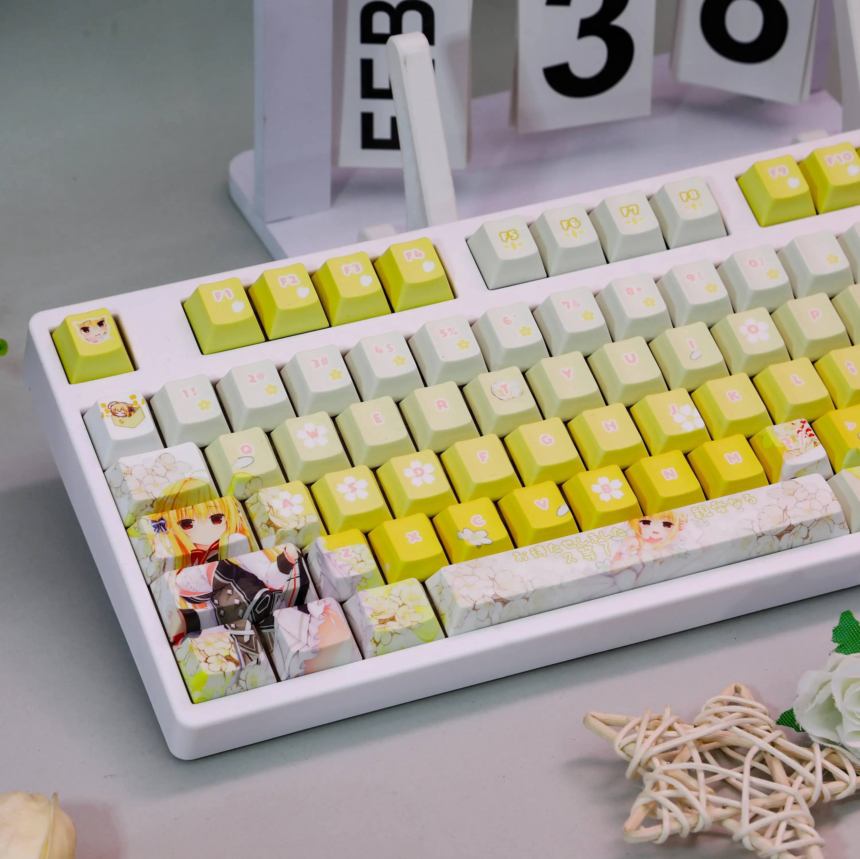 122 Keys HAMIDASHI CREATIVE Keycaps Izumi Hiyori Keycap ReRecall PBT DYE-Sub Cherry Profile  いずみひより for Made68 Mad68 Wooting 60