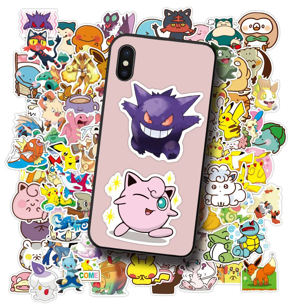 10/30/50/100pcs japonia Anime Pokemon naklejki słodkie Elf Pets Pikachu naklejki na telefon butelka wody Scrapbook kreskówka Graffiti naklejki