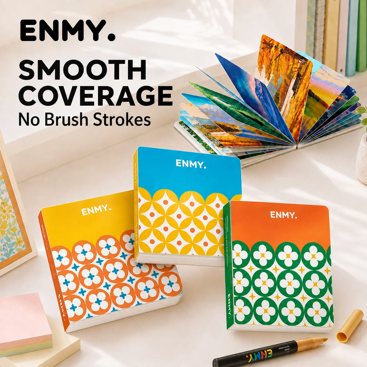 ENMY Watercolor Paper 300g/㎡ Acrylic Marker Paper No Bleed Art Papers for Drawing Gouache Notebooks Office School Supplies