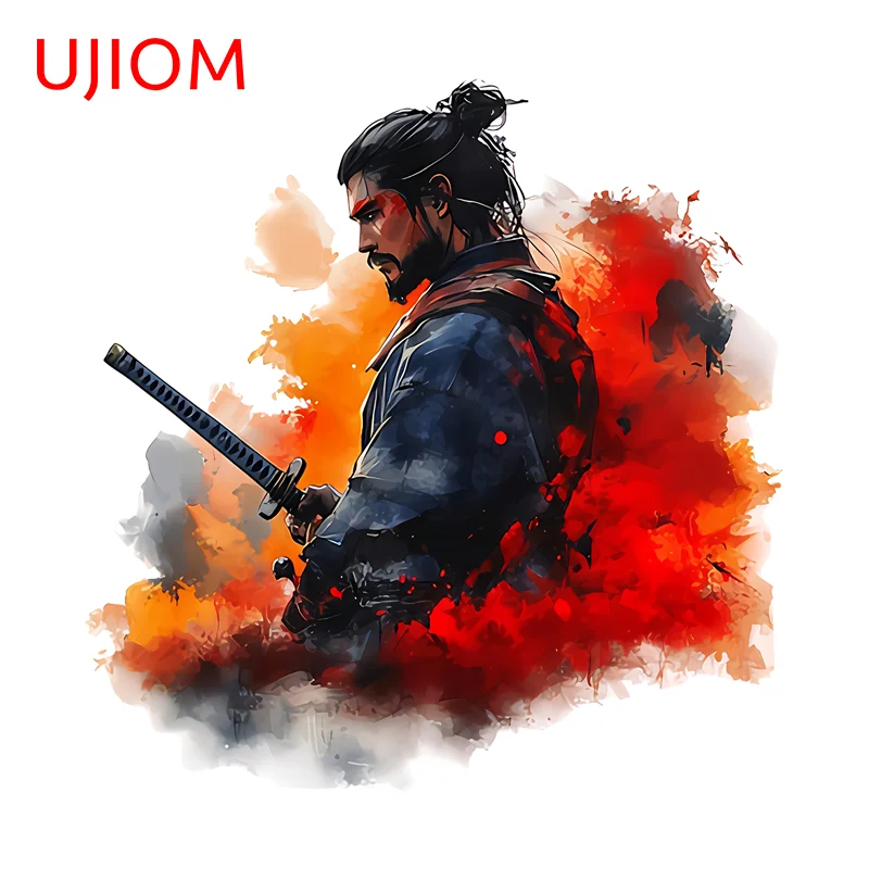 UJIOM Colorful Artistic Samurai Wall Sticker Popular Amusing High Quality Scratch Proof Ingenious Decal Kitchen Cupboard Decor