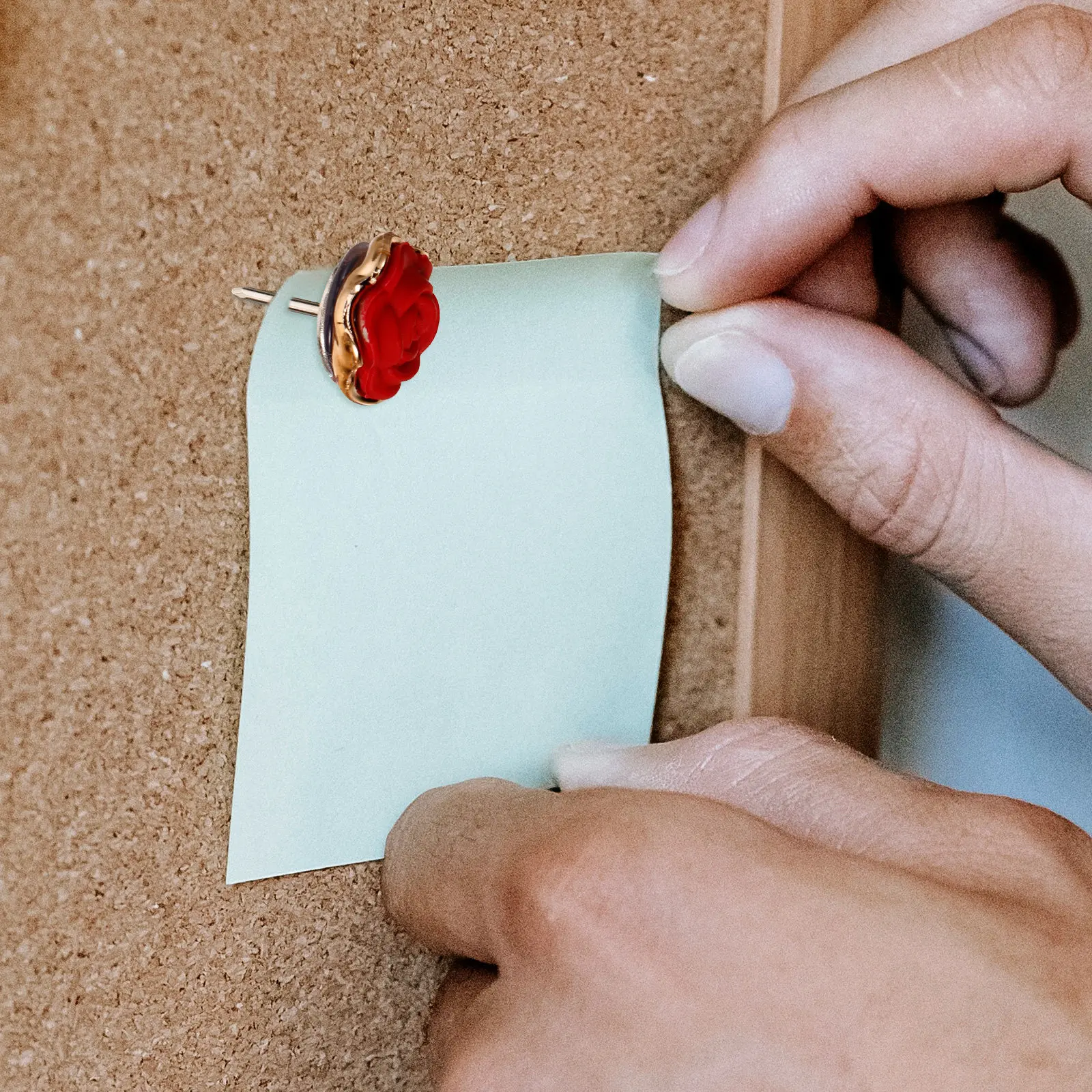 

30Pcs Red Thumbtacks Rose Push Pin Multi-Function Compact Pushpins Map Supplies Office Home Daily Use Cork Board Accessories