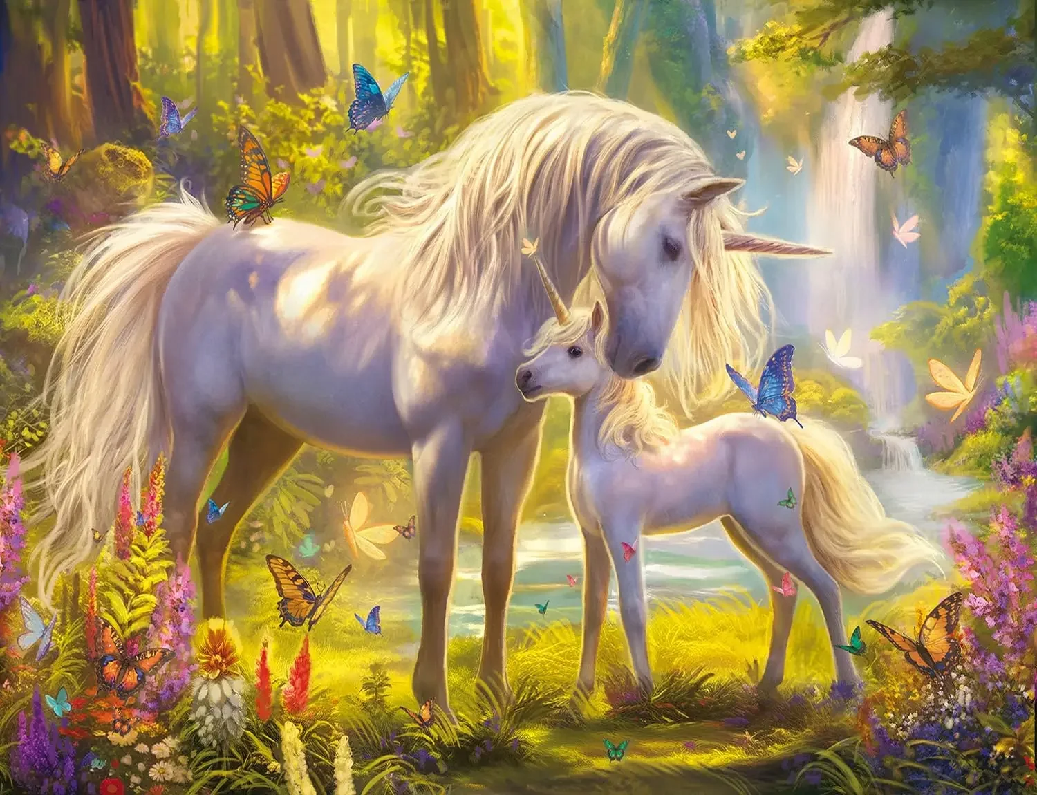 

White Horse Family Animal 500/1000/1200/2000 PCS Jigsaw Puzzles Family Activity Games for Gameroom Bedroom Gifts