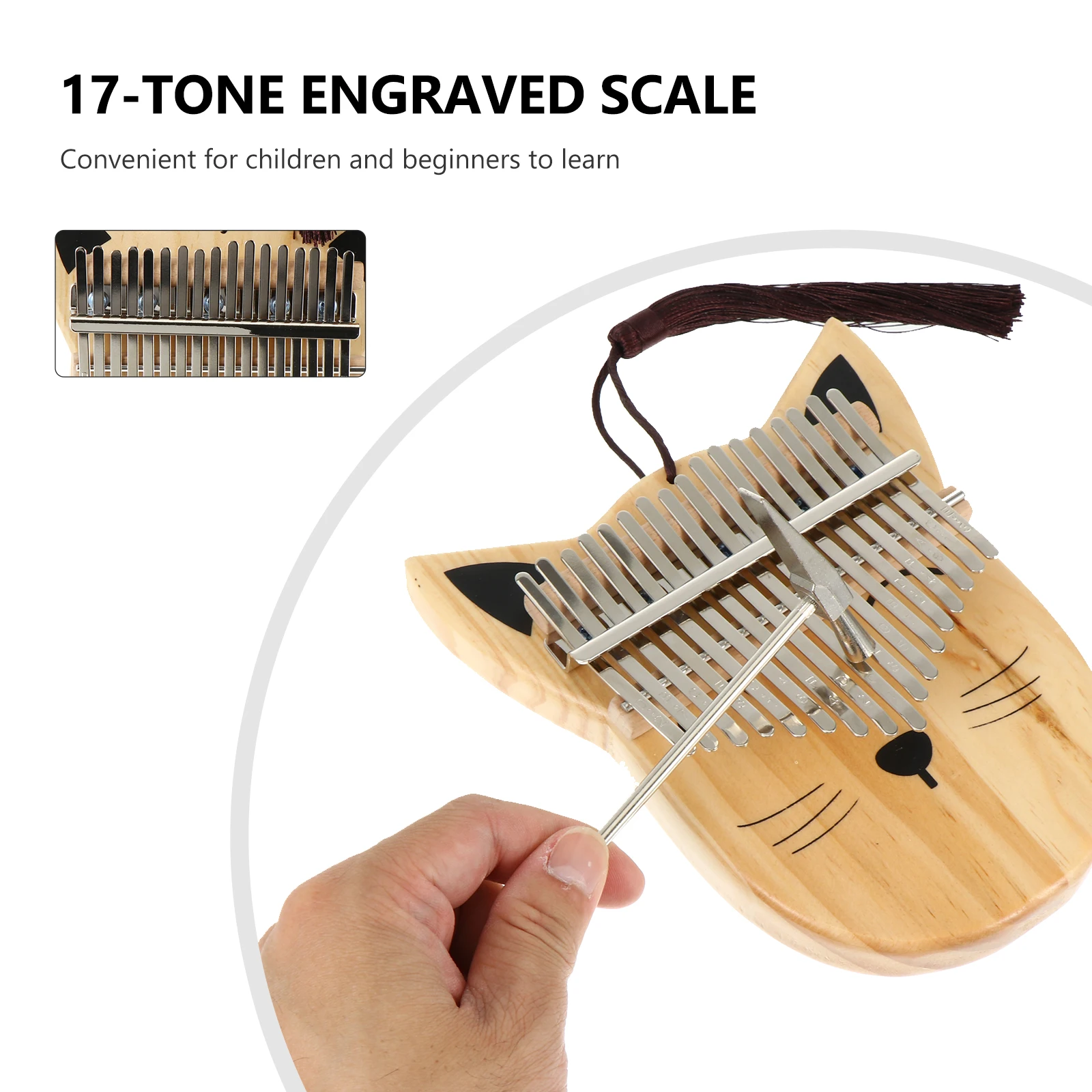 

Wooden Thumb Piano Set Toddler Baby Toys Adults Kids Metal for Pig Shape Finger