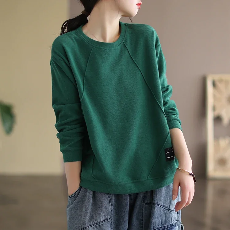 Hoodies Women Sweatshirts O-neck Autumn Winter Loose Soft Fashion Daily New Casual Korean Style Pullover Ladies Basic Sweatshirt