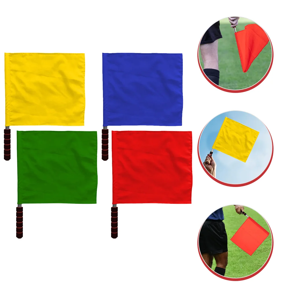 

Hand Traffic Flag Flags Soccer Referee Signal for Competition Fan Cheering Match Waving Racing Commanding Red