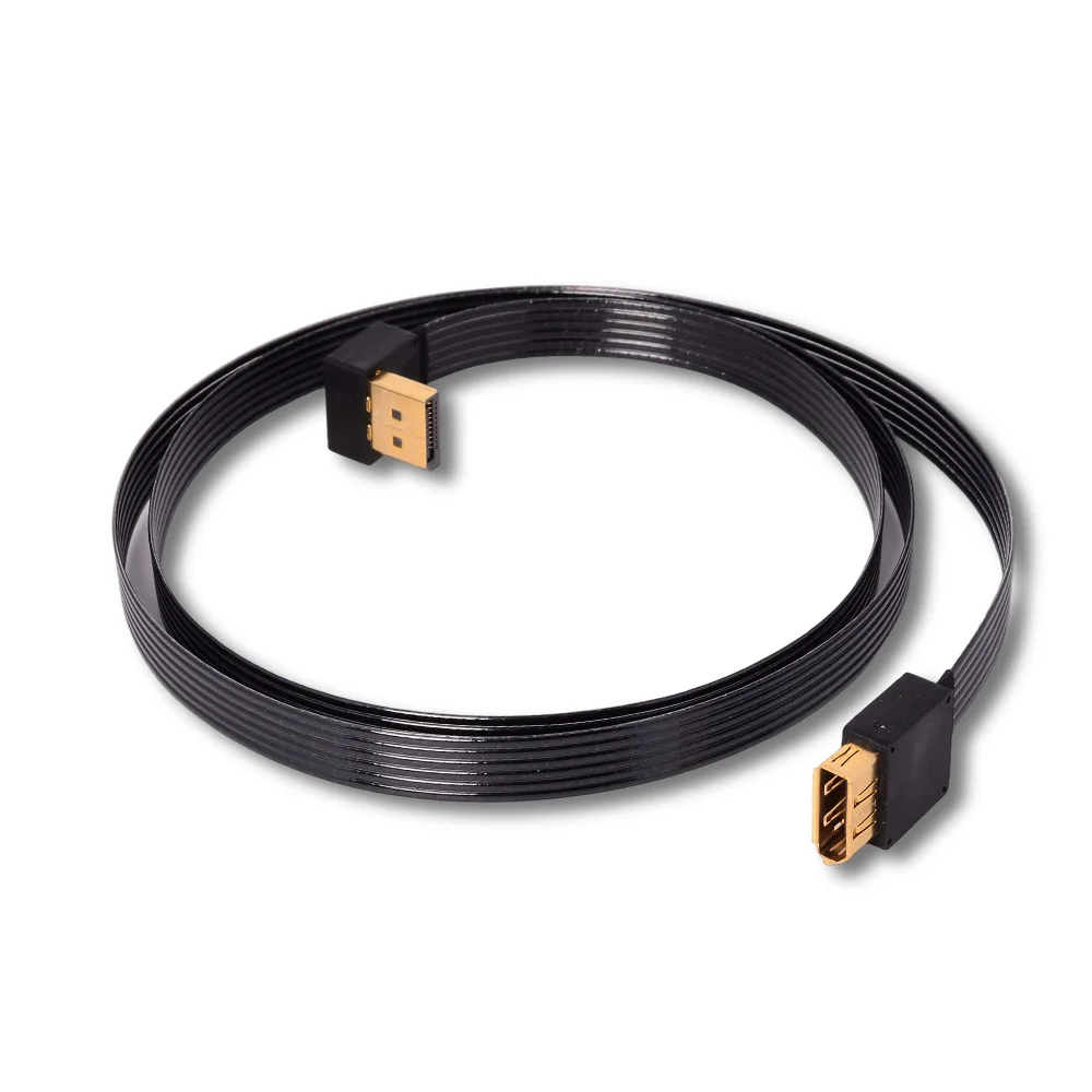 DisplayPort DP Male Left & Right &Up & Down 90 Degree Angle to Female Socket Panel Mount Extension Cable 5-3m customize