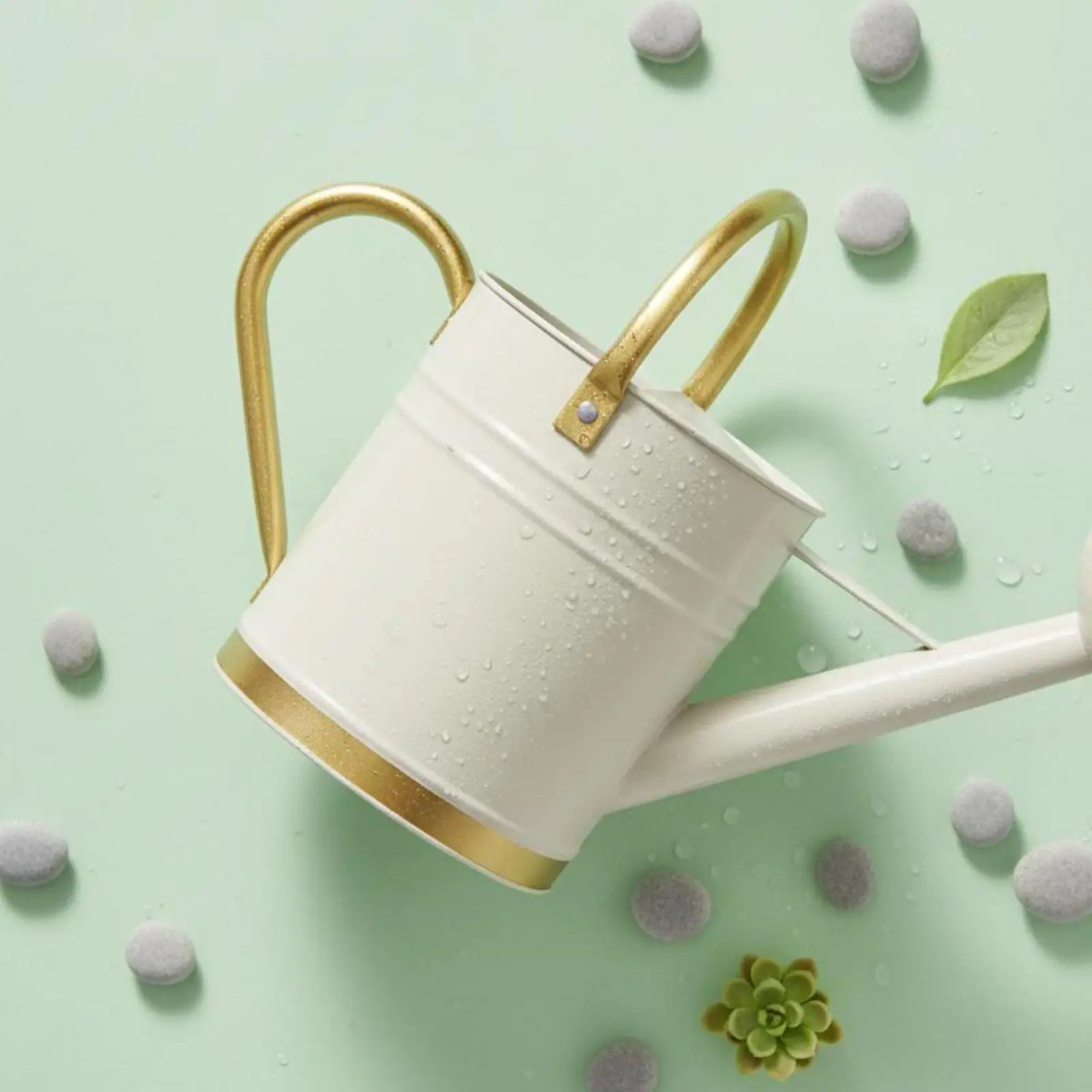Long Spout Watering Can Leak-Proof Metal Watering Pot for Balcony, Office view 6