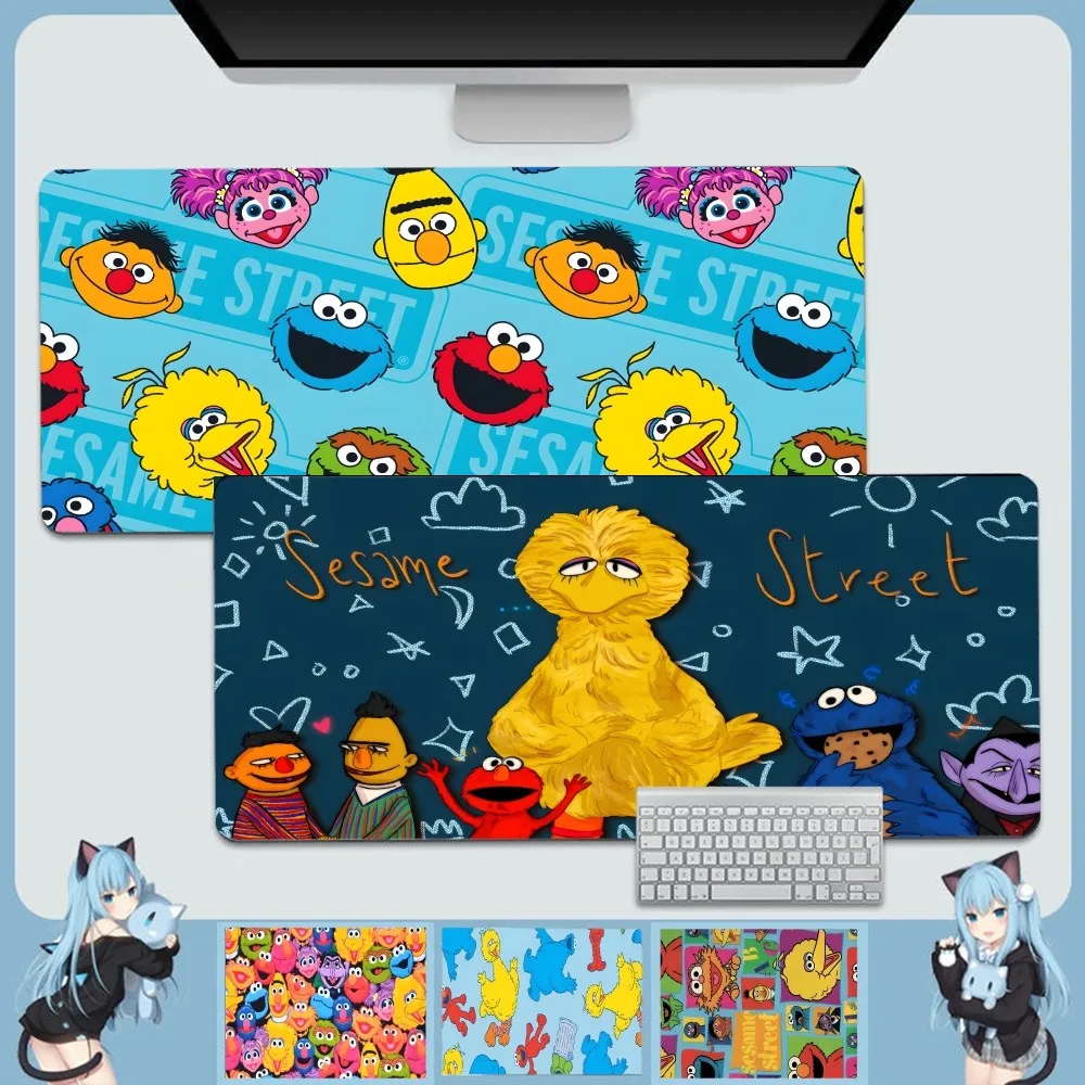 

Sesame Street Cartoon Printed Funny Large Gaming Mouse Pad XL Locking Edge Size For Keyboards Mat Mousepad For Boyfriend Gift